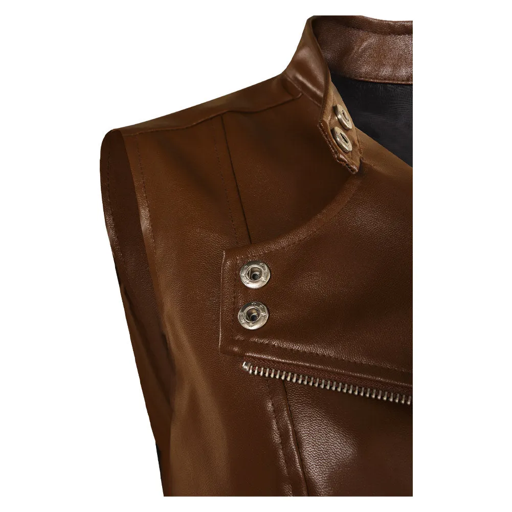The Walking Dead: Dead City Maggie Greene Leather Vest Cosplay Costume Halloween Carnival Suit