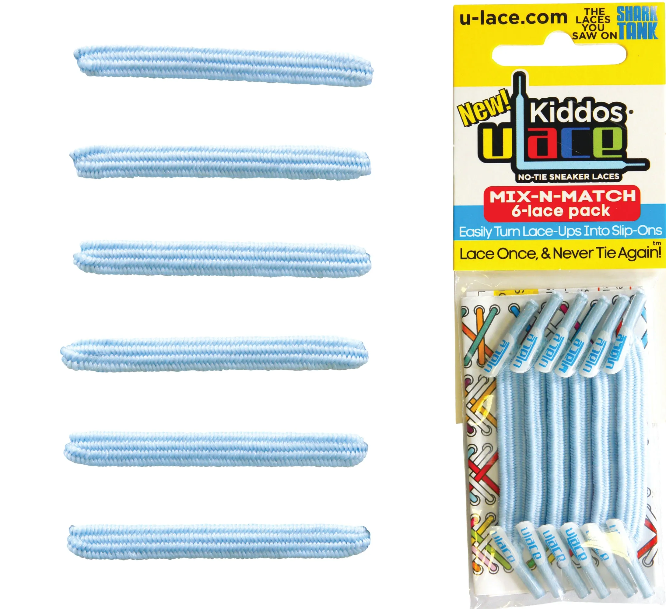 uLace Kiddos No-Tie Sneaker Laces - Baby Blue