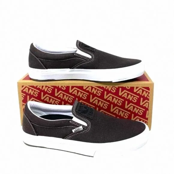 VANS BMX Slip On Shoe x Dakota Roche Women Size VN0005V1NWH Brown Canvas Casual