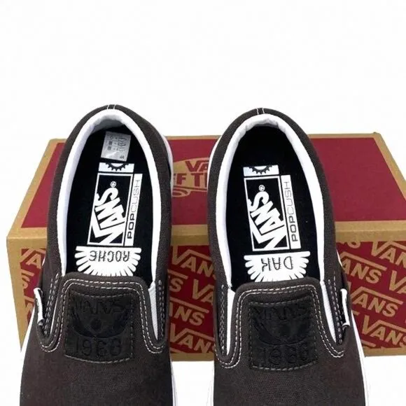 VANS BMX Slip On Shoe x Dakota Roche Women Size VN0005V1NWH Brown Canvas Casual