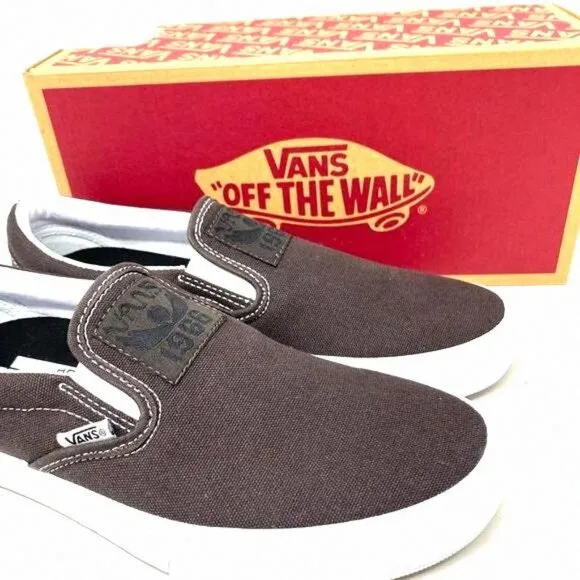 VANS BMX Slip On Shoe x Dakota Roche Women Size VN0005V1NWH Brown Canvas Casual