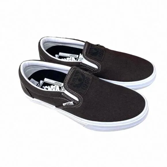 VANS BMX Slip On Shoe x Dakota Roche Women Size VN0005V1NWH Brown Canvas Casual