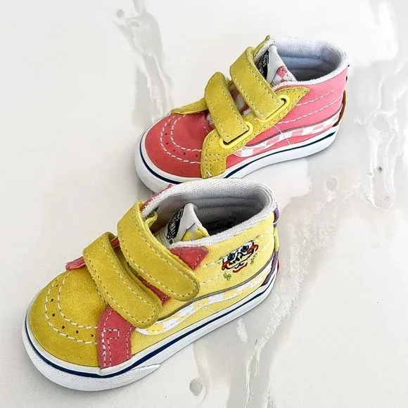 Vans X SpongeBob SquarePants Sk8-Mid Reissue V Pink Sz 4 Little Kid
