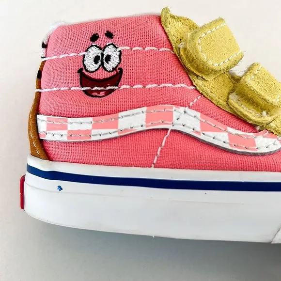 Vans X SpongeBob SquarePants Sk8-Mid Reissue V Pink Sz 4 Little Kid