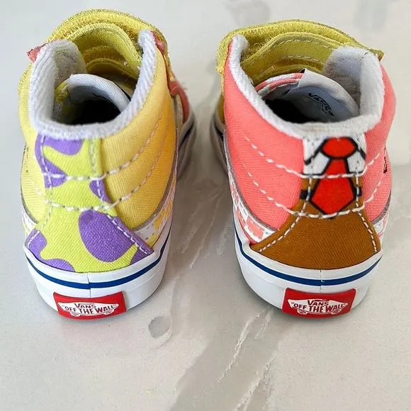Vans X SpongeBob SquarePants Sk8-Mid Reissue V Pink Sz 4 Little Kid