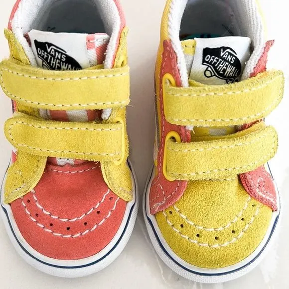 Vans X SpongeBob SquarePants Sk8-Mid Reissue V Pink Sz 4 Little Kid