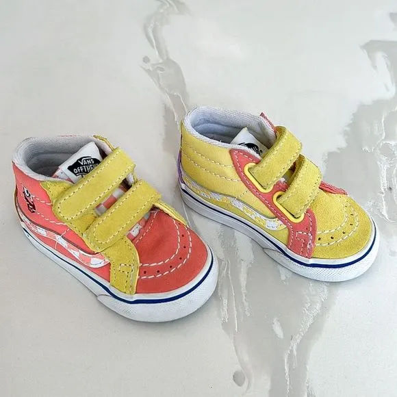 Vans X SpongeBob SquarePants Sk8-Mid Reissue V Pink Sz 4 Little Kid