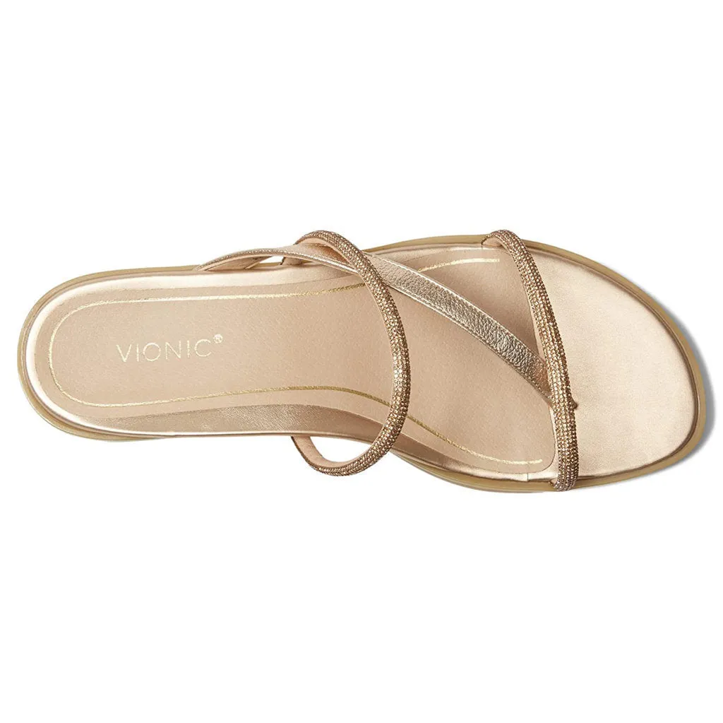 Vionic Citrine Prism Leather Women's Slides Sandals