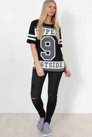 Vixon Black Slogan Tshirt