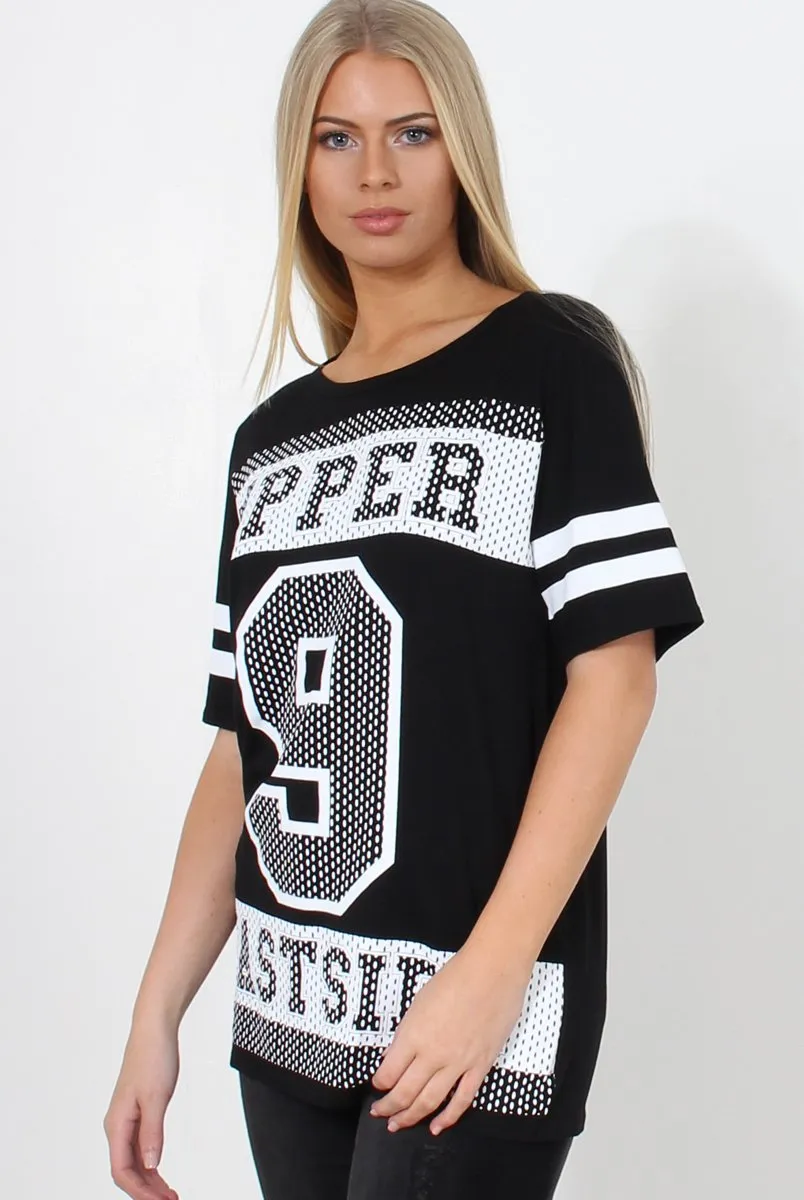 Vixon Black Slogan Tshirt