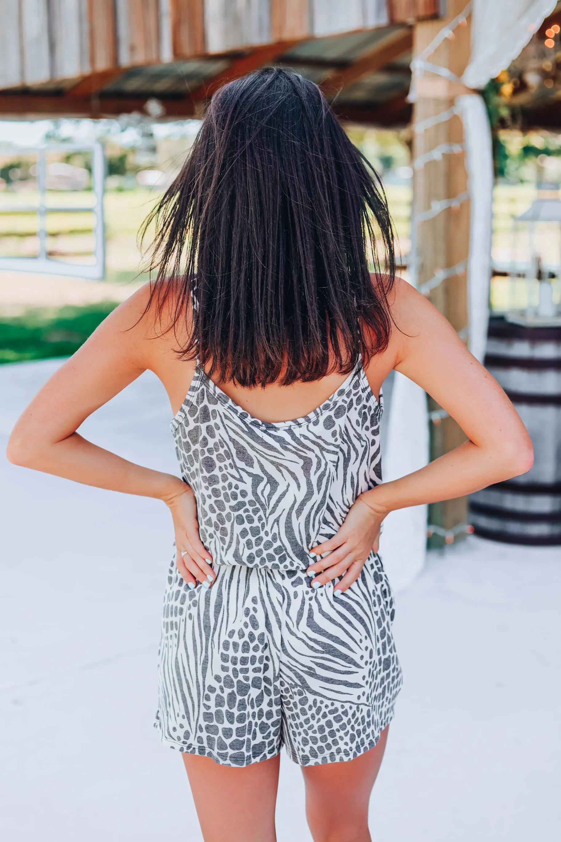 Watch Me Go Zebra Romper