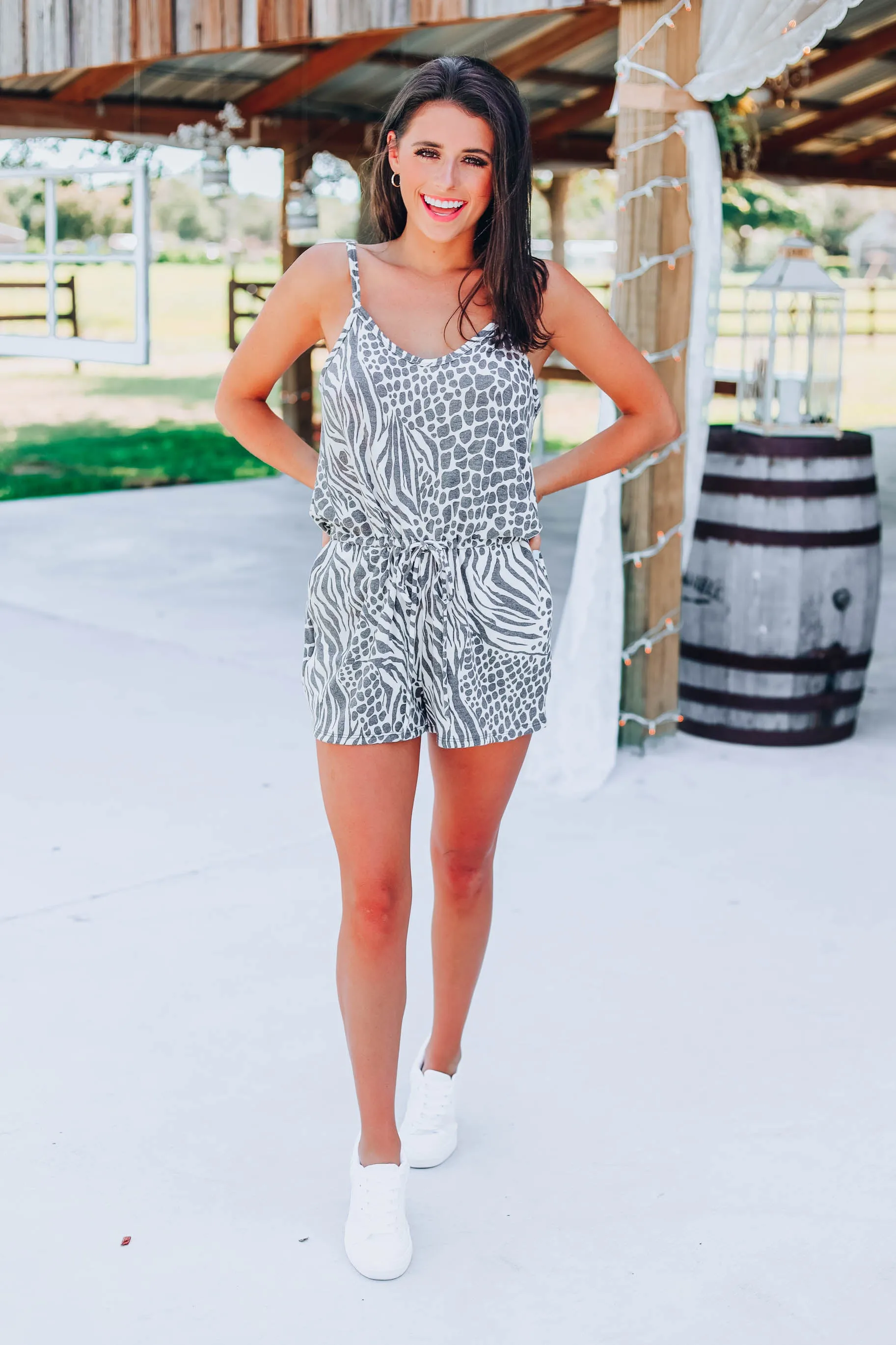 Watch Me Go Zebra Romper