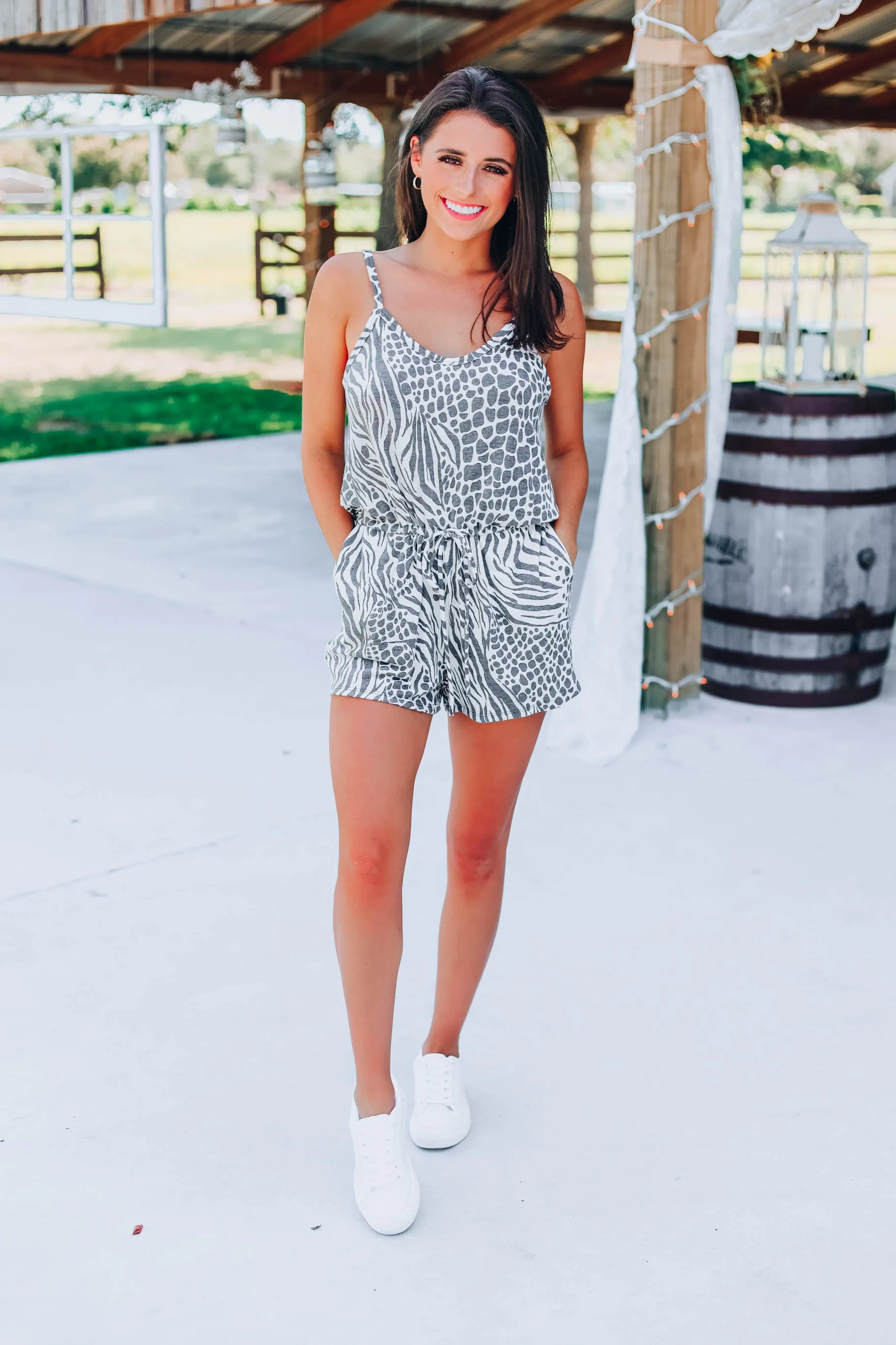 Watch Me Go Zebra Romper