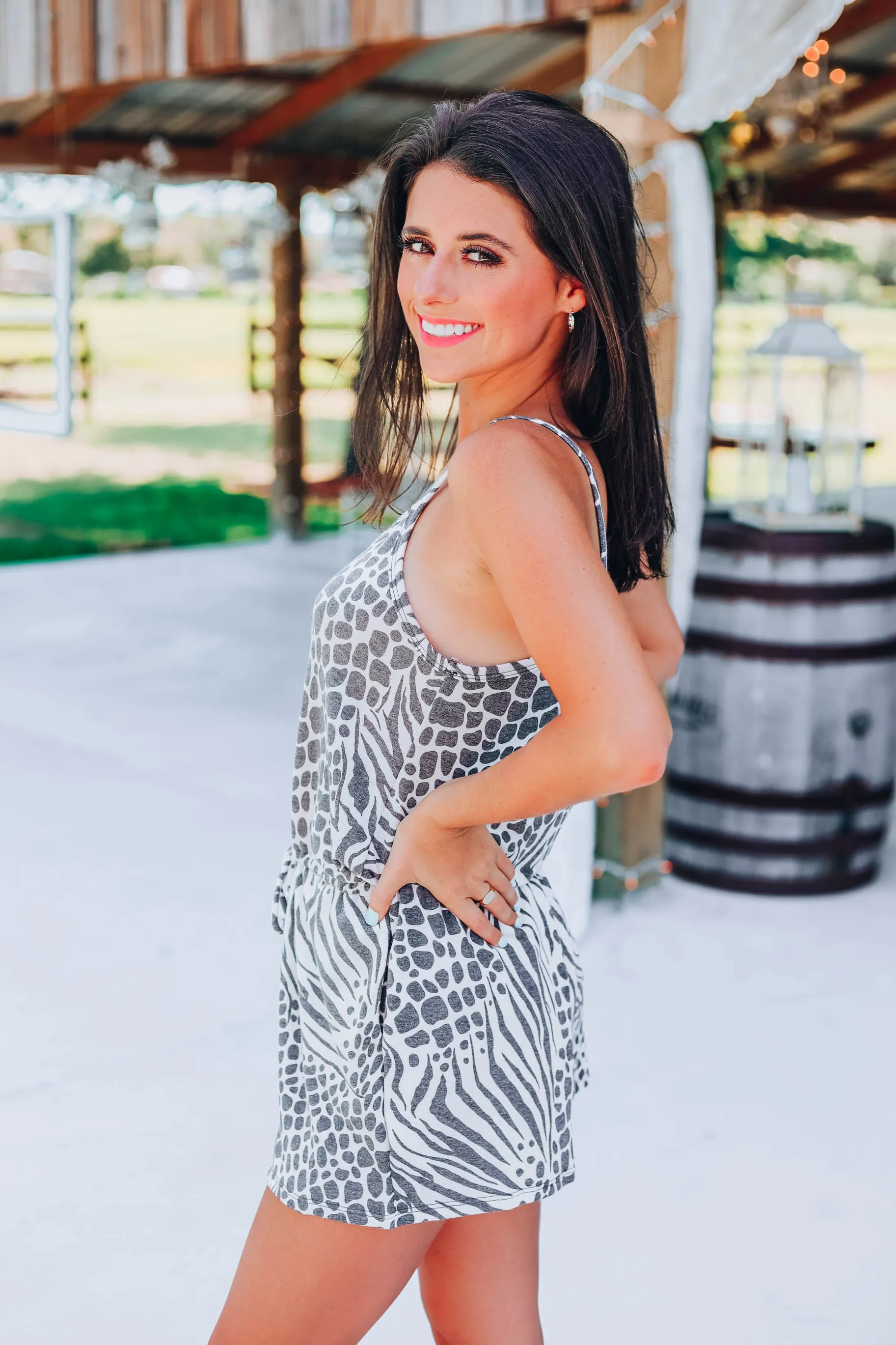 Watch Me Go Zebra Romper