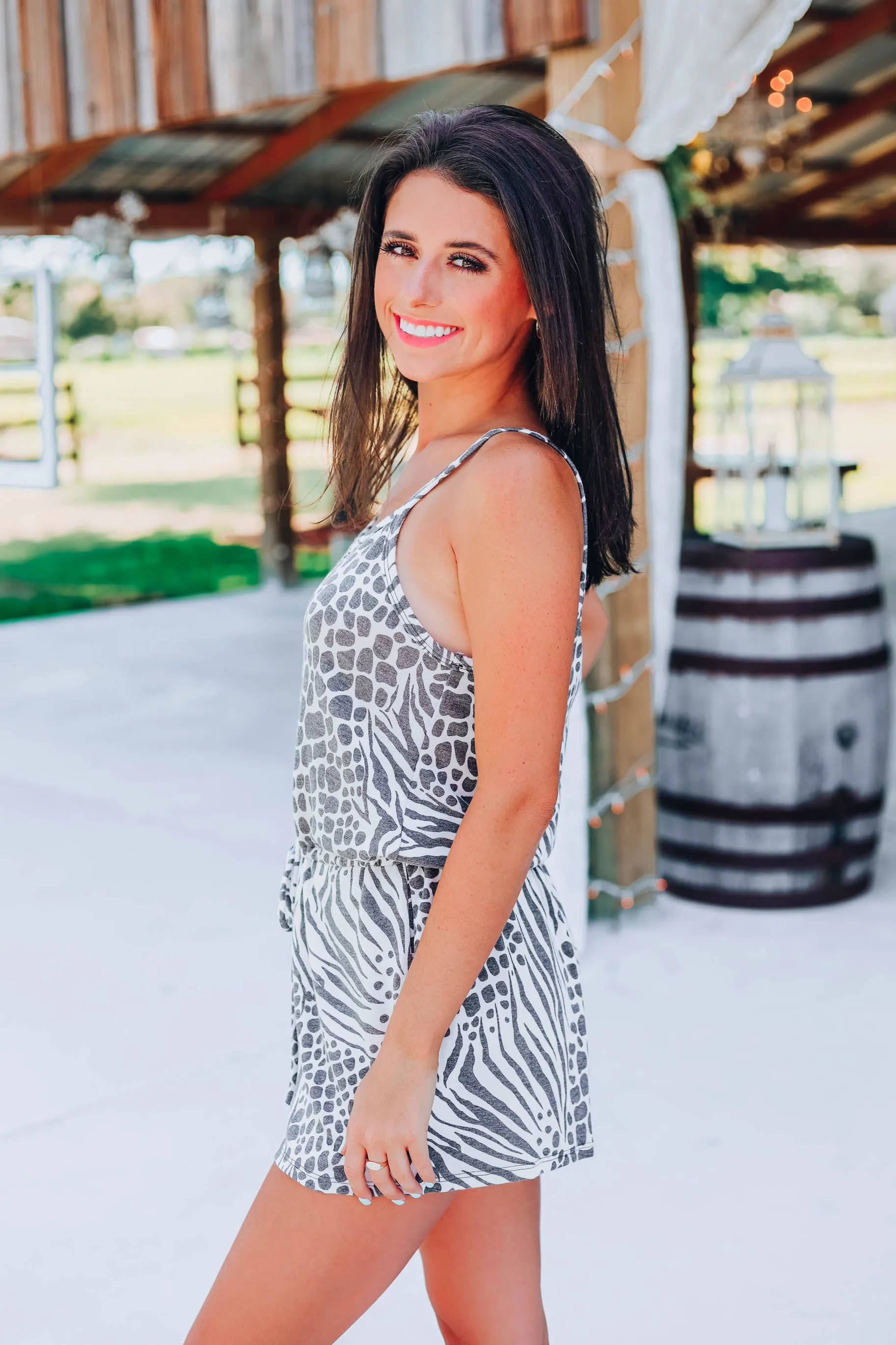 Watch Me Go Zebra Romper