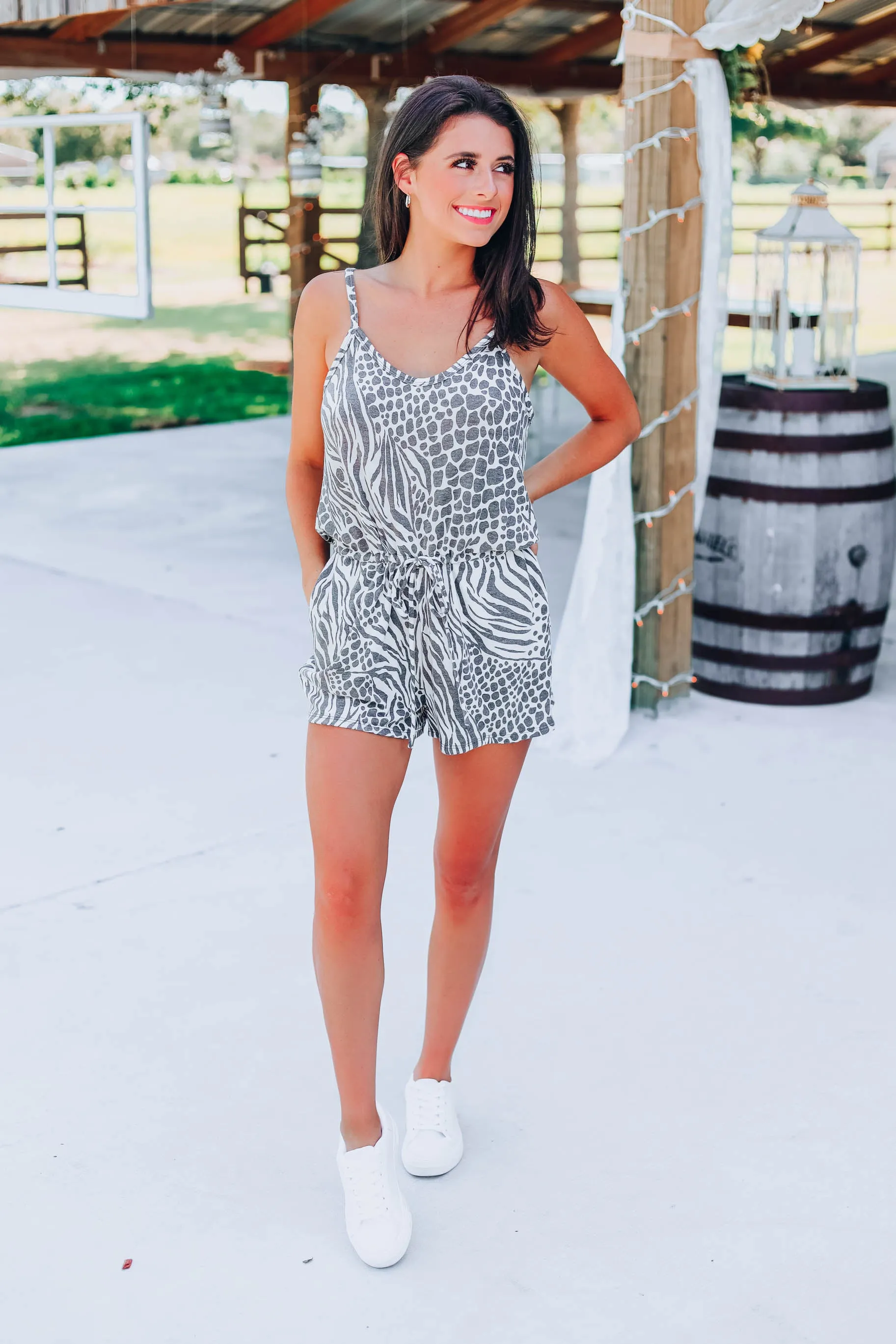Watch Me Go Zebra Romper