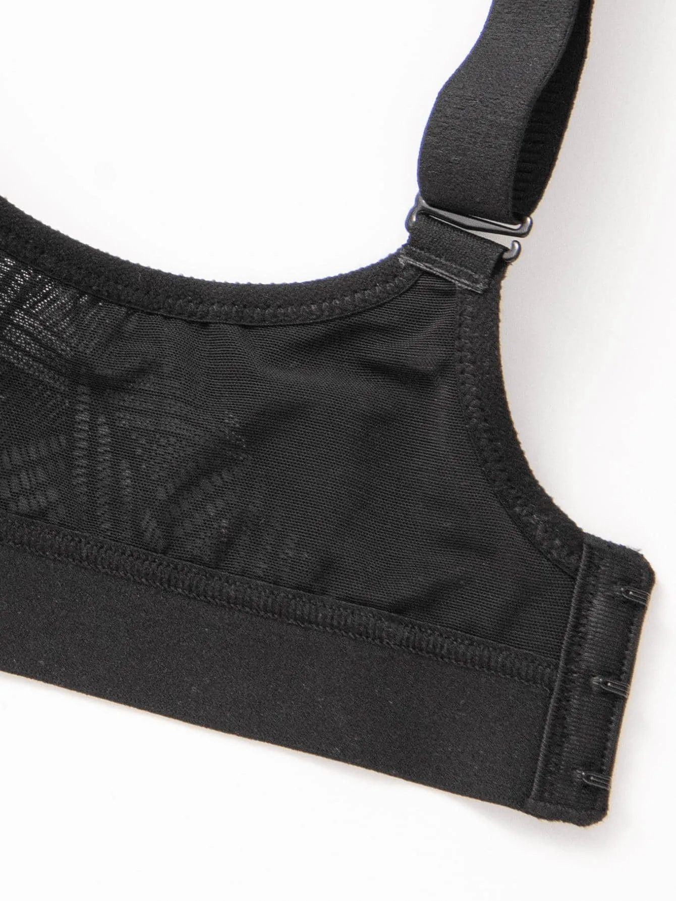 Wireless Full Coverage Workout Bra No Padded Plus Size Cross Back Exercise Sports Bra Black