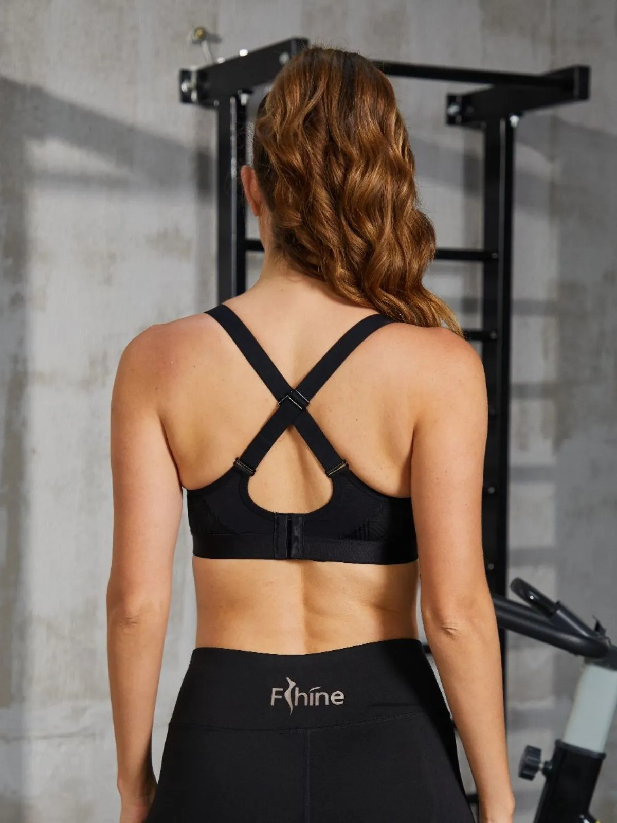 Wireless Full Coverage Workout Bra No Padded Plus Size Cross Back Exercise Sports Bra Black