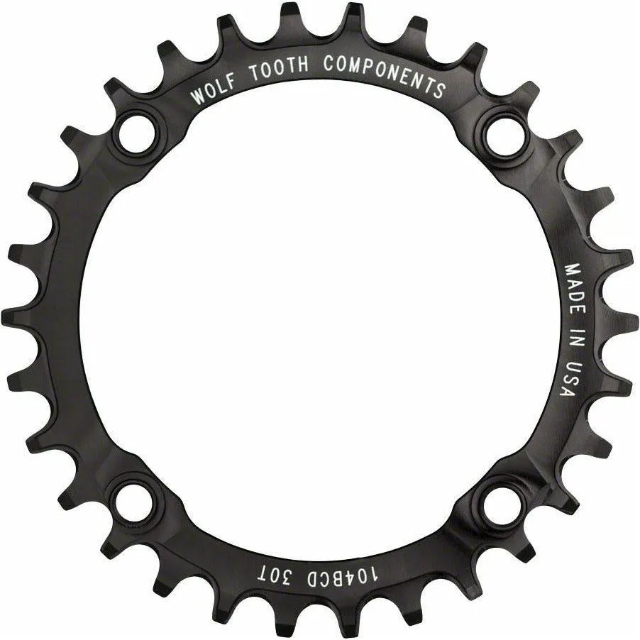 Wolf Tooth 104 BCD Chainring - 30t, 104 BCD, 4-Bolt, Drop-Stop